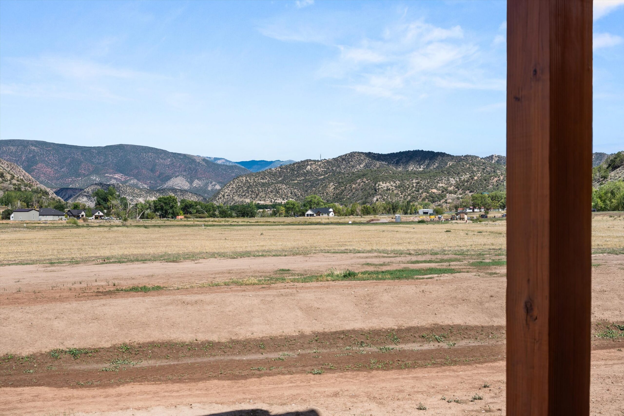 Mountain and field view from patio
