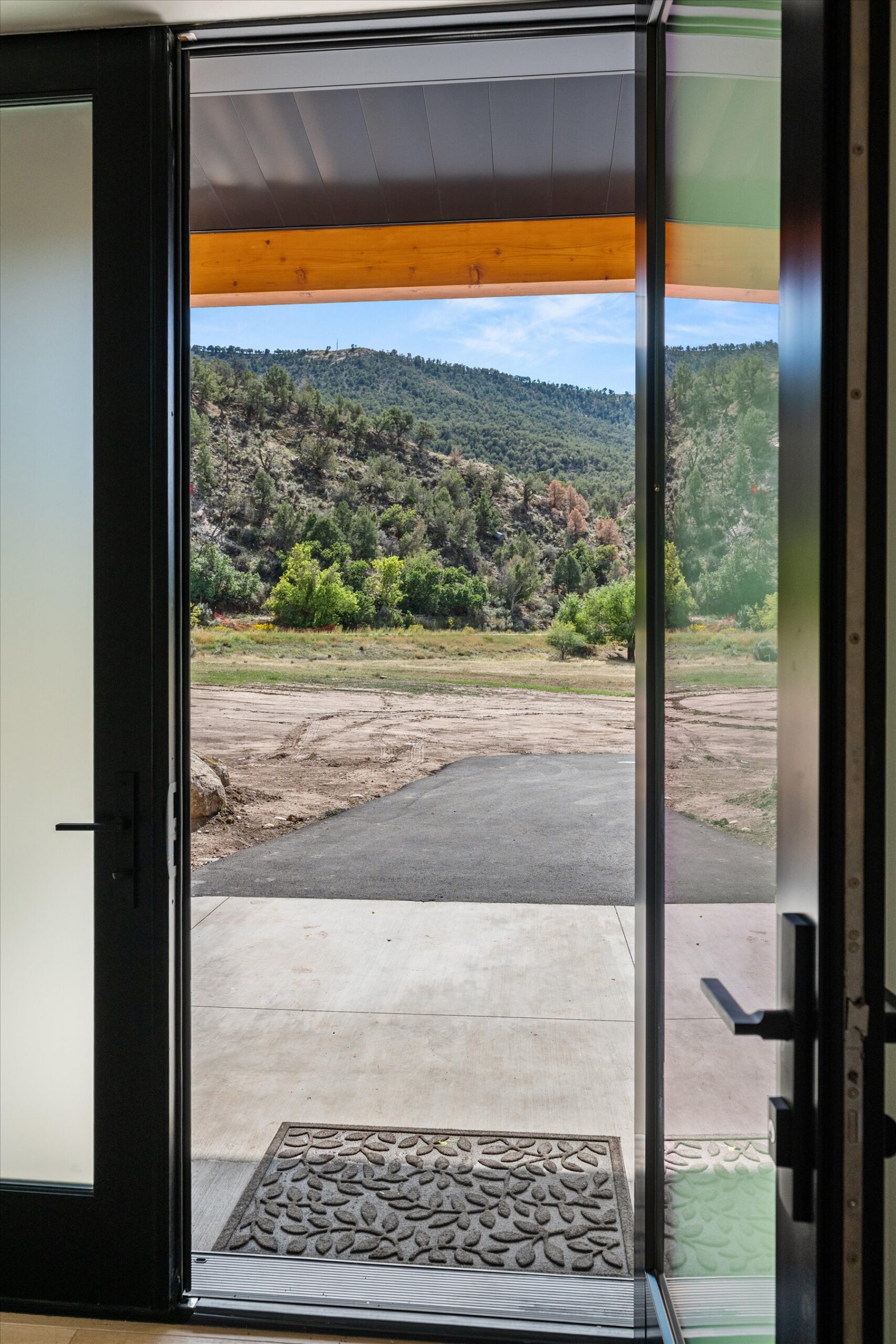 View through front entry door to mountains