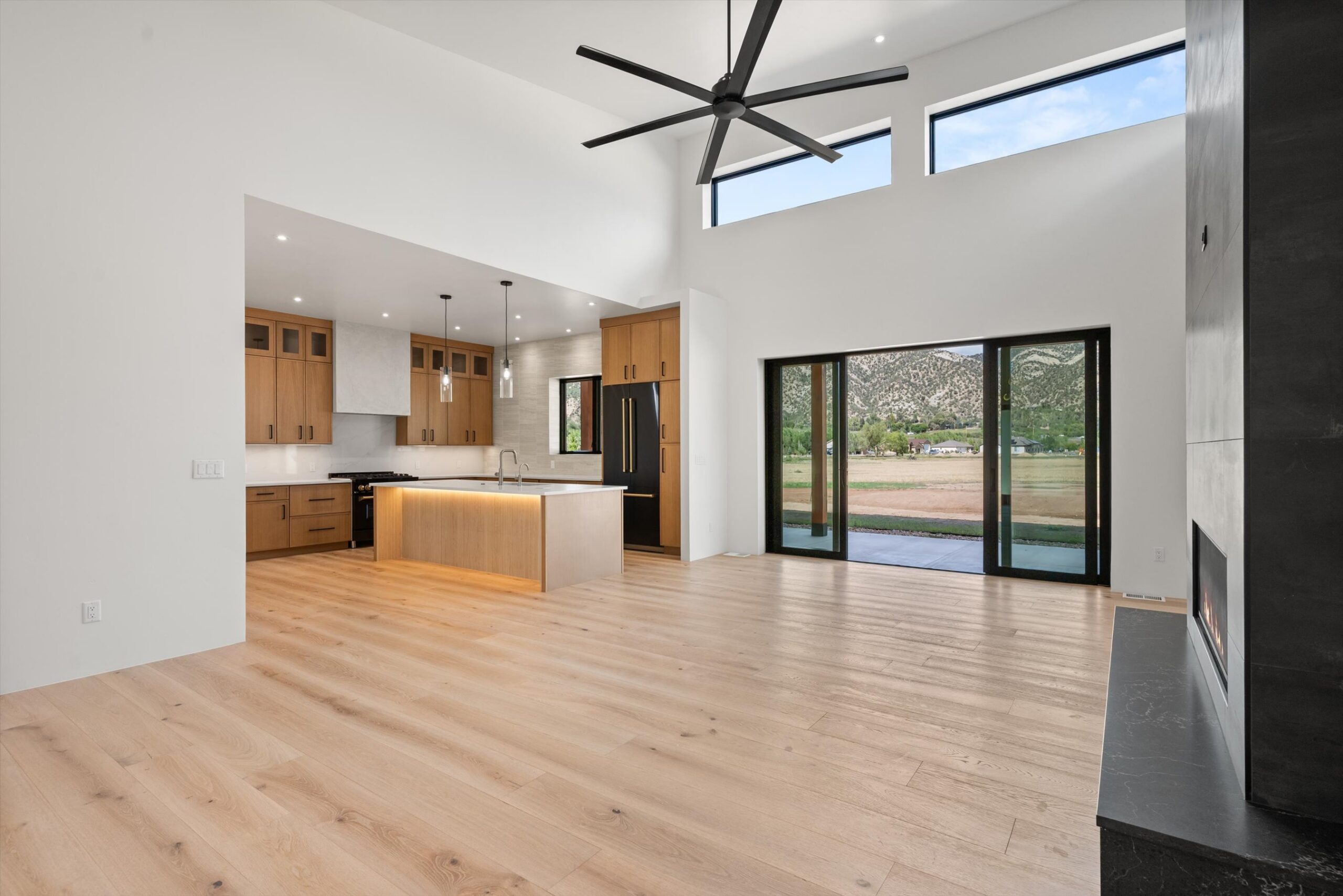 Open-concept great room and kitchen