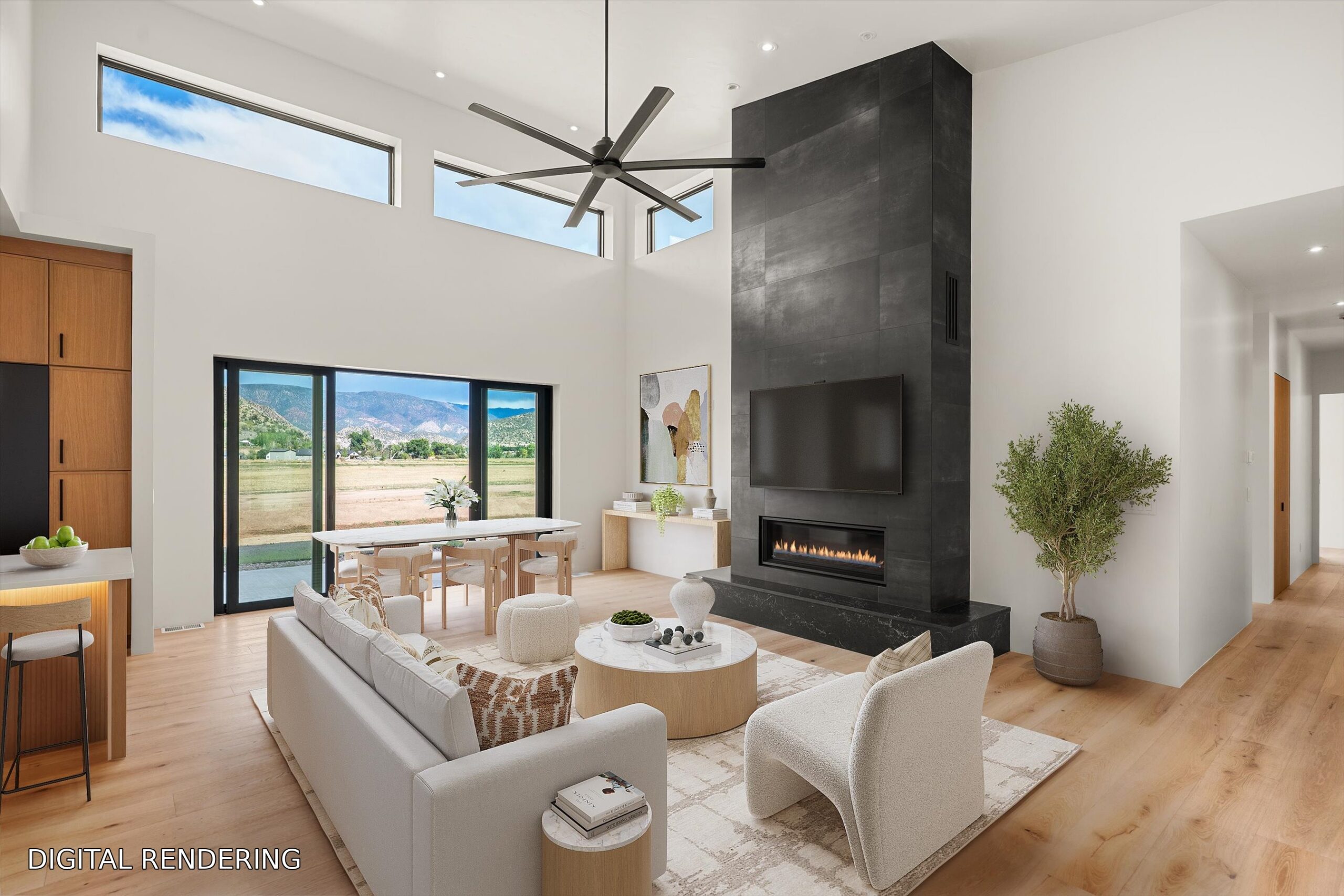 Great room and fireplace